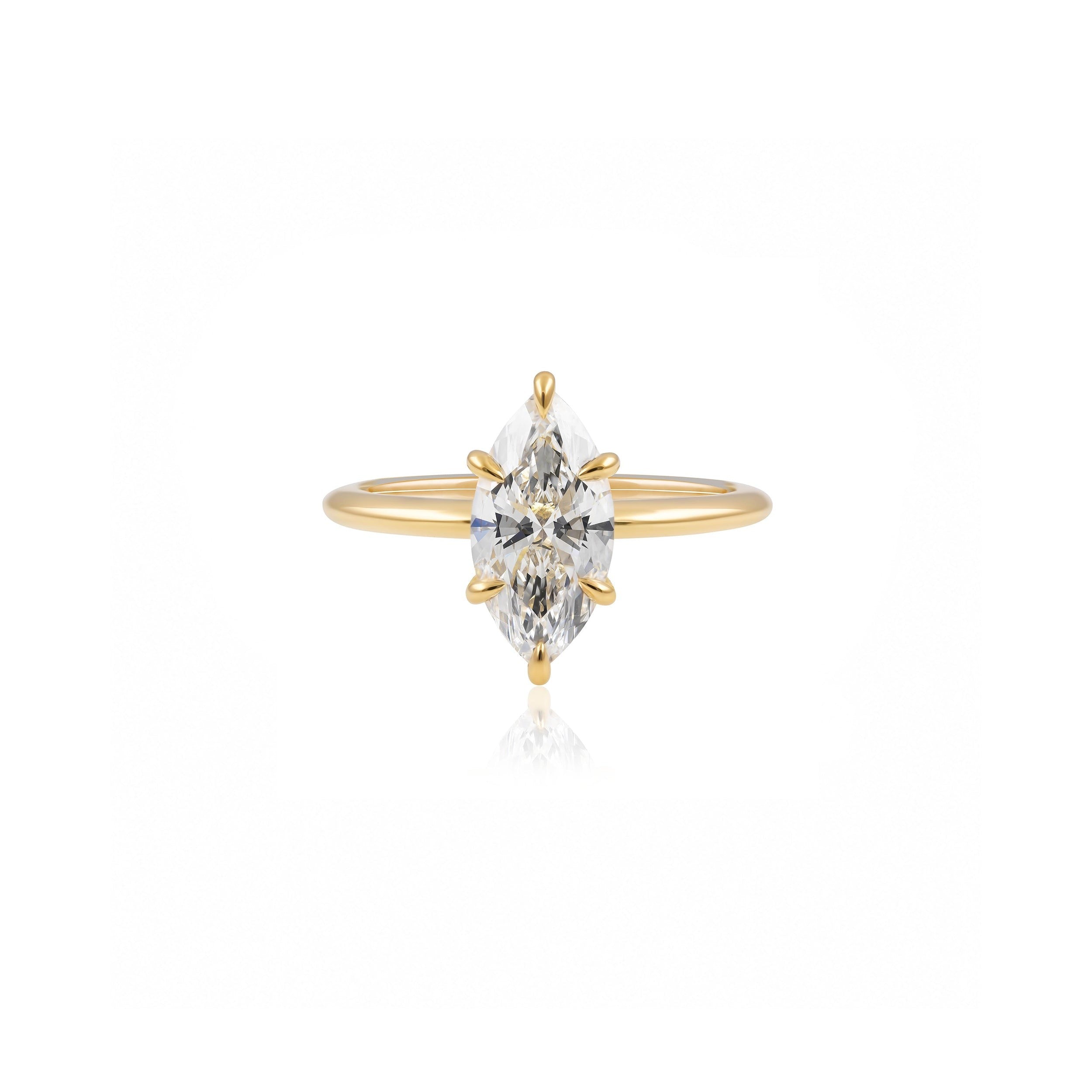 1.5ct Marquise Solitaire Engagement Ring in 18ct Yellow Gold