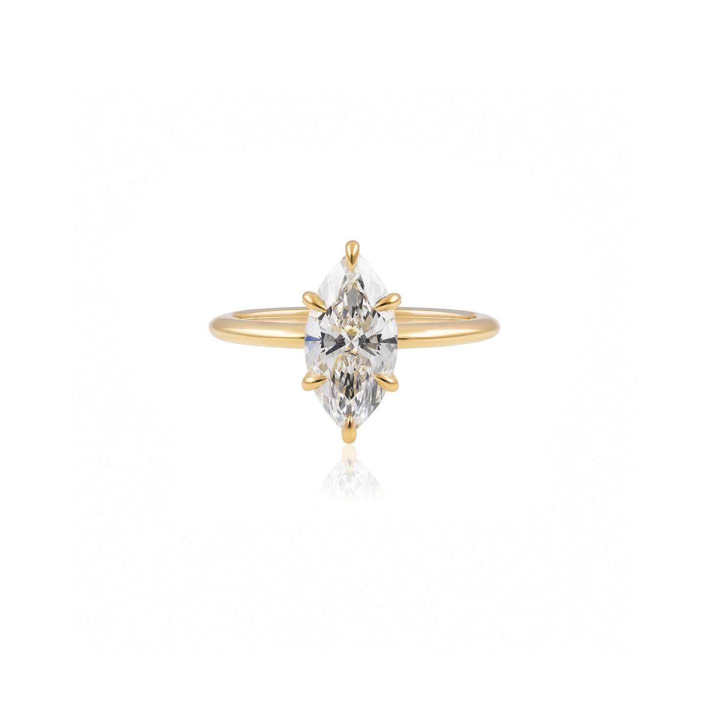 1.5ct Marquise Solitaire Engagement Ring in 18ct Yellow Gold