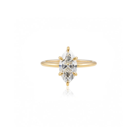 1.5ct Marquise Solitaire Engagement Ring in 18ct Yellow Gold