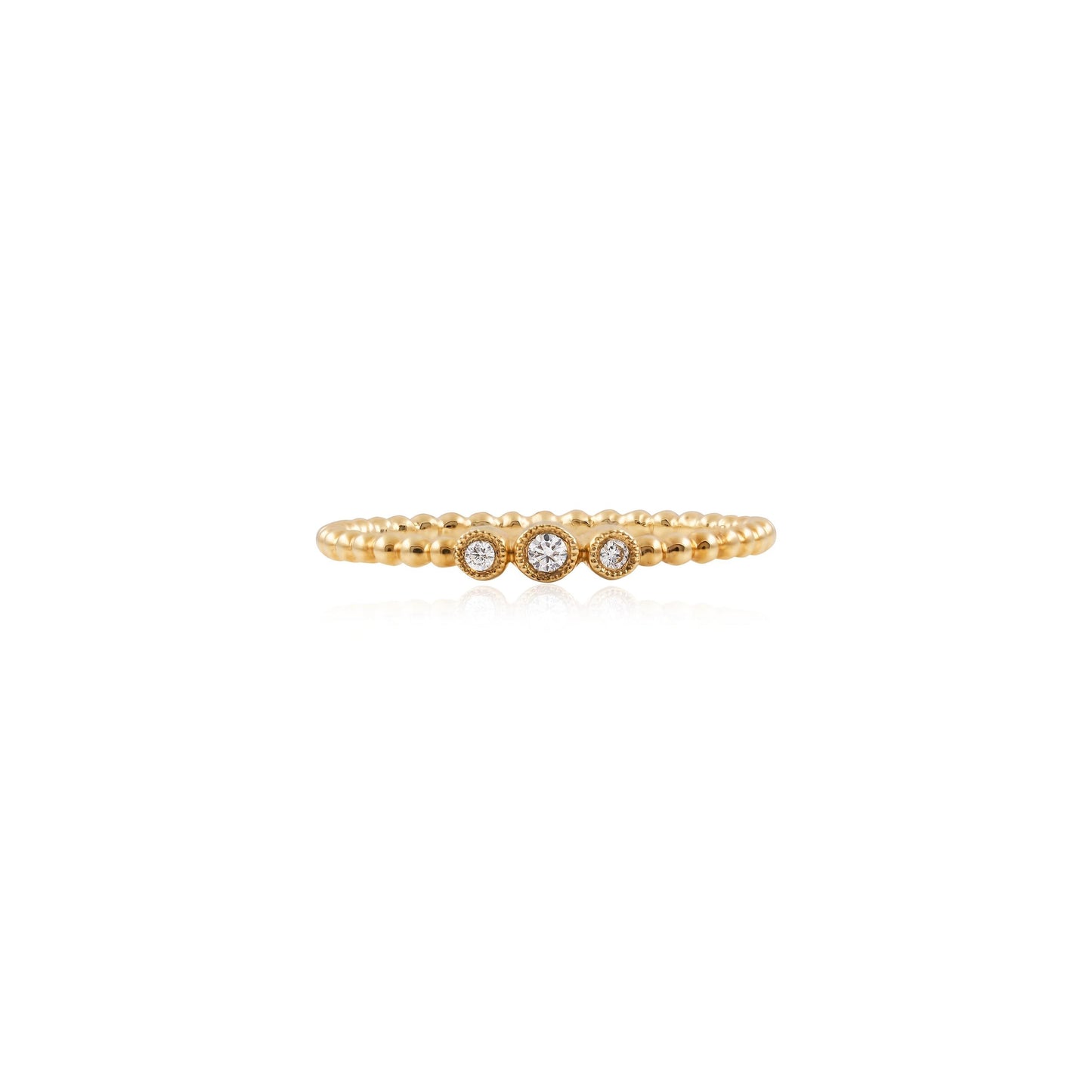 Fine Beaded Diamond Ring