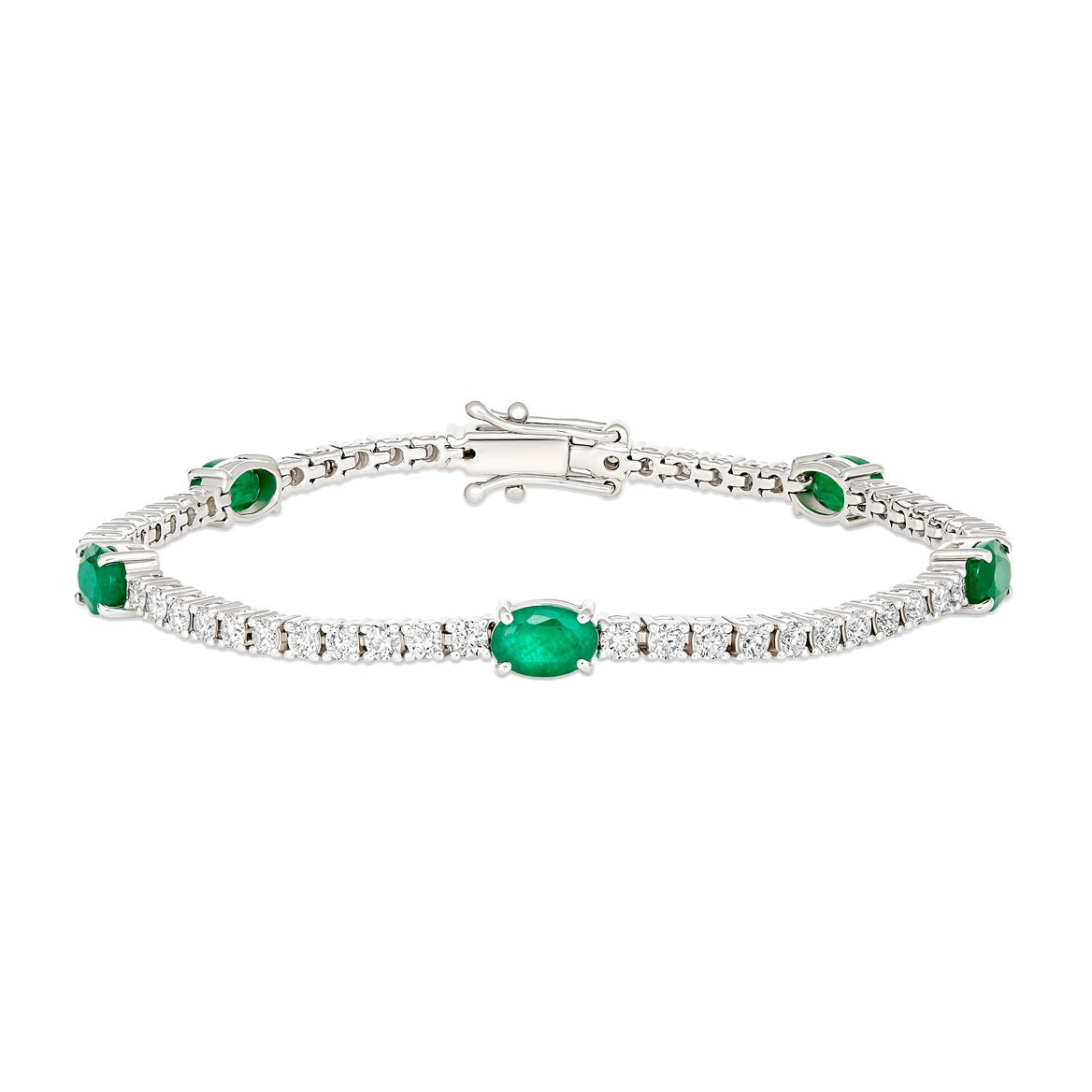 Emerald & Diamond Tennis Bracelet