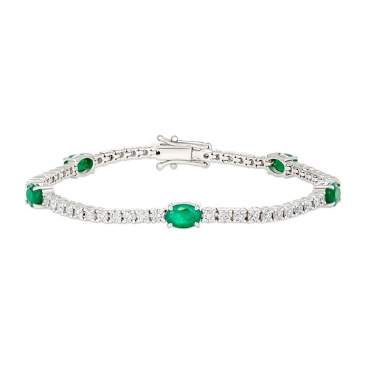 Emerald & Diamond Tennis Bracelet