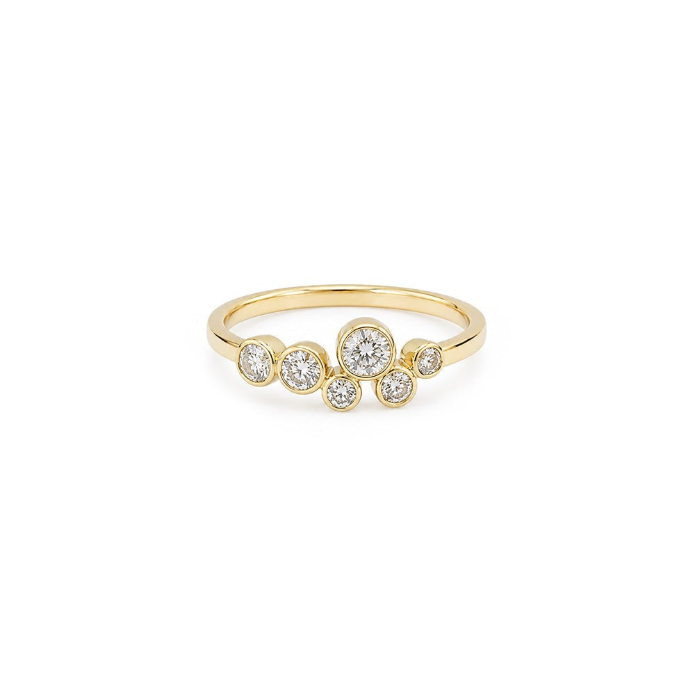 Bezel Diamond Cluster Ring