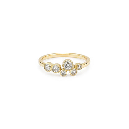 Bezel Diamond Cluster Ring