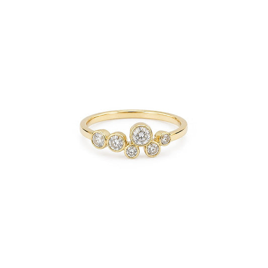 Bezel Diamond Cluster Ring
