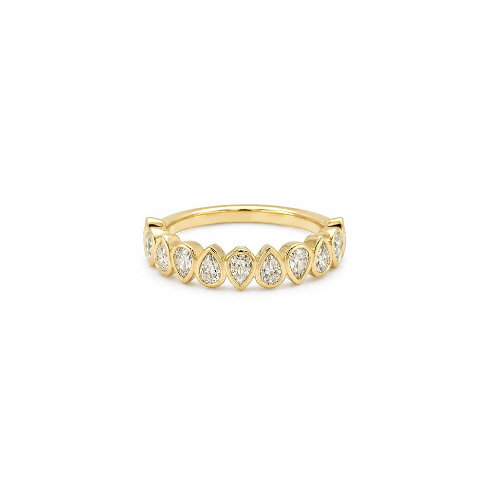 Alternating Pear Bezel Statement Ring