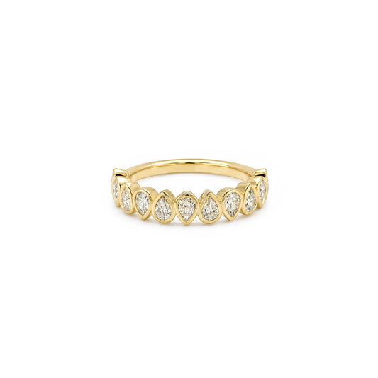 Alternating Pear Bezel Statement Ring