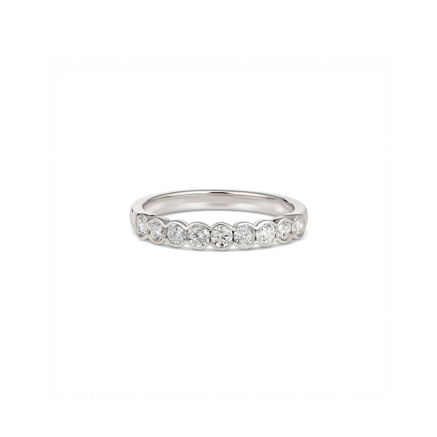 18ct White Gold Semi-Bezel Diamond Ring