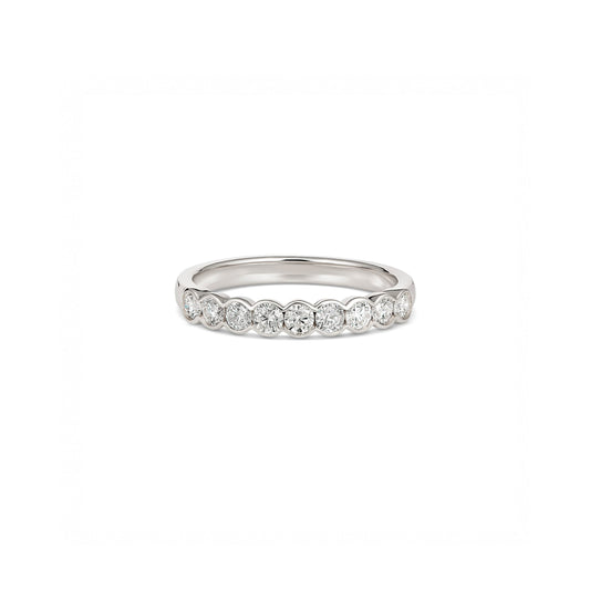 18ct White Gold Semi-Bezel Diamond Ring