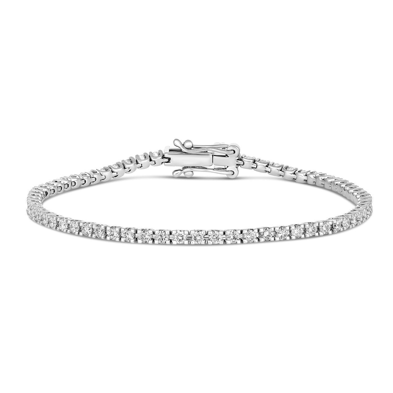White Gold U-Shape Diamond Tennis Bracelet