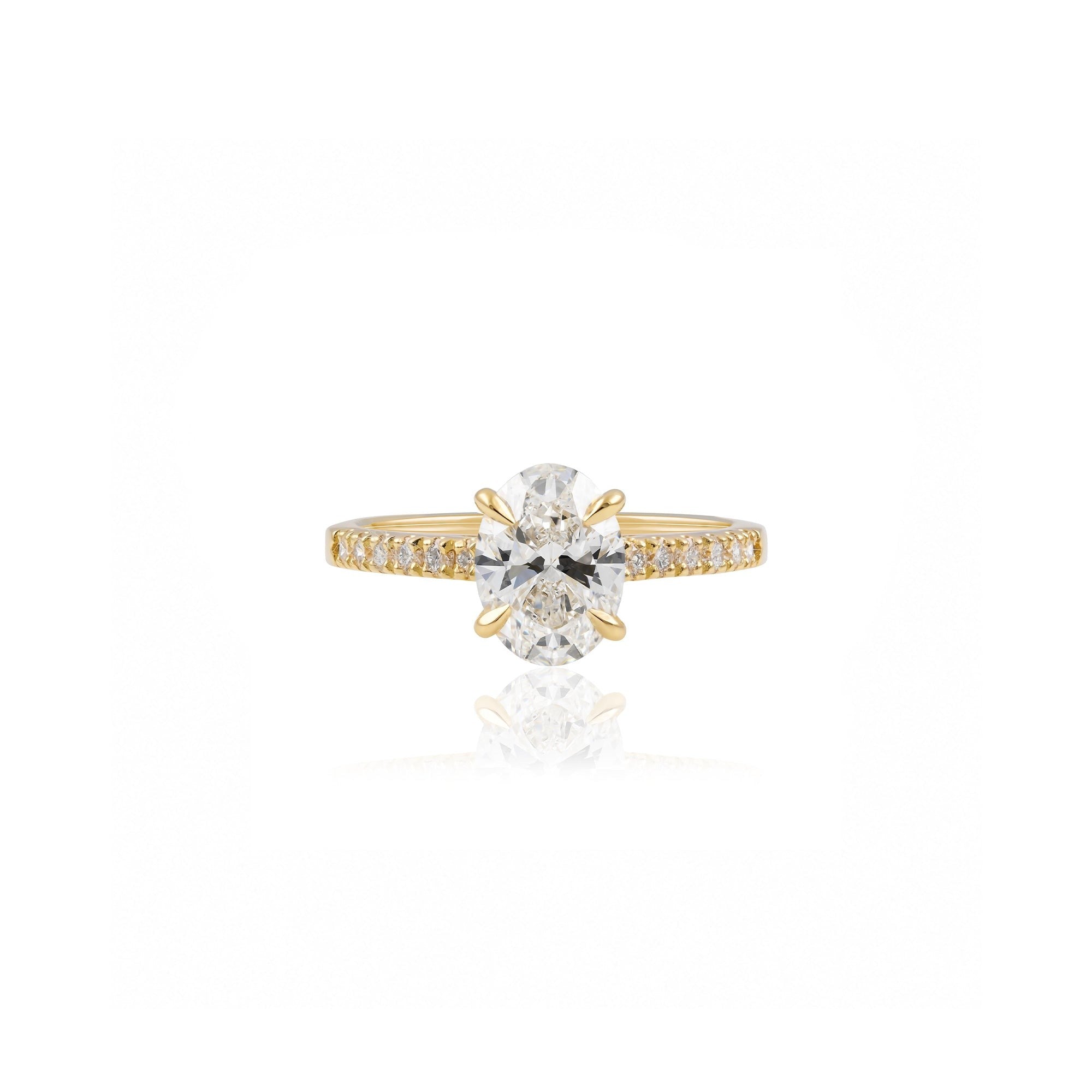 1.5ct Oval Solitaire with Pavé Band in 18ct Yellow Gold