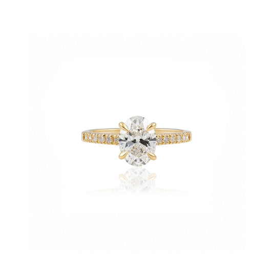 1.5ct Oval Solitaire with Pavé Band in 18ct Yellow Gold