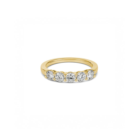 18ct Yellow Gold Round 5 Stone Diamond Ring