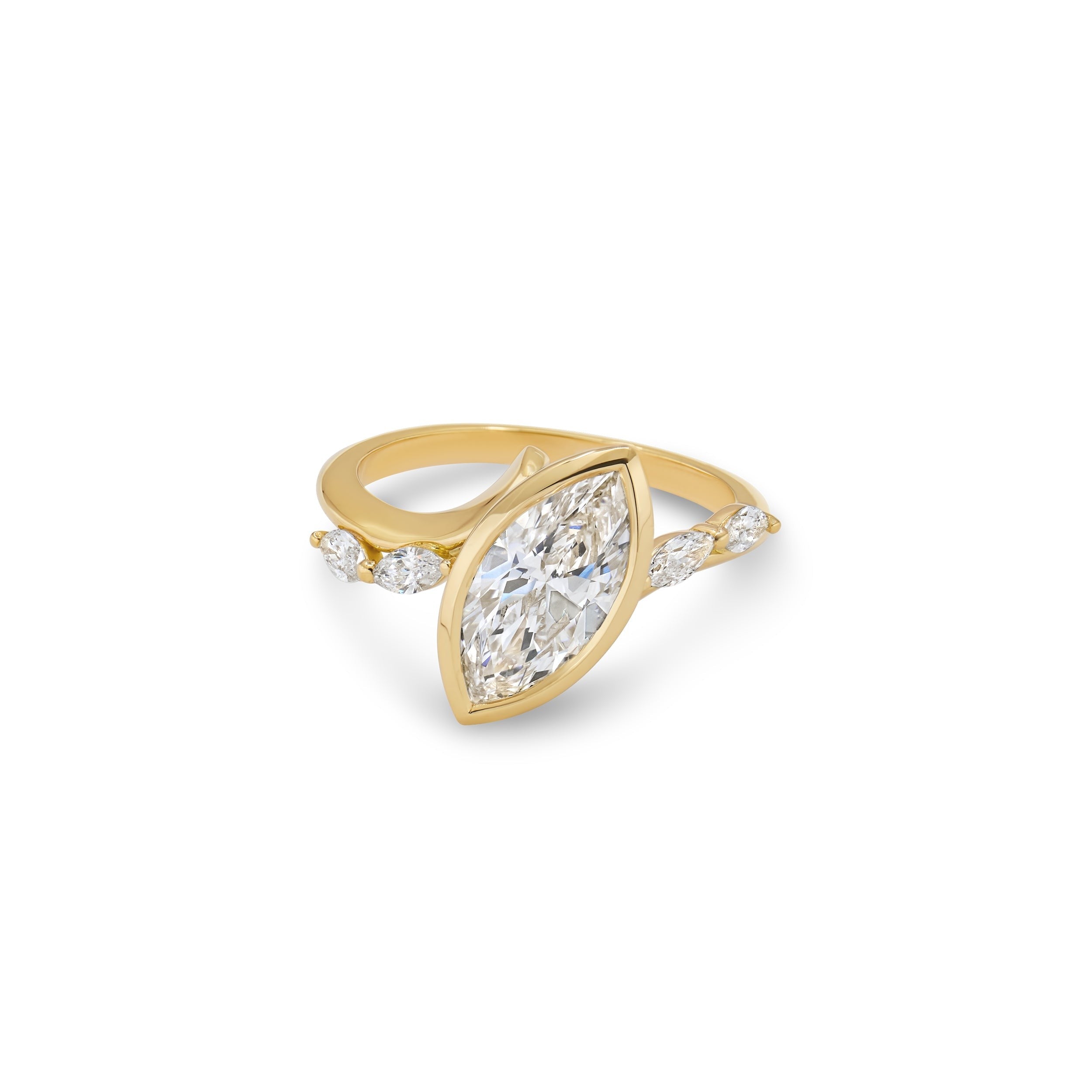 Marquise Diamond Crossover Ring
