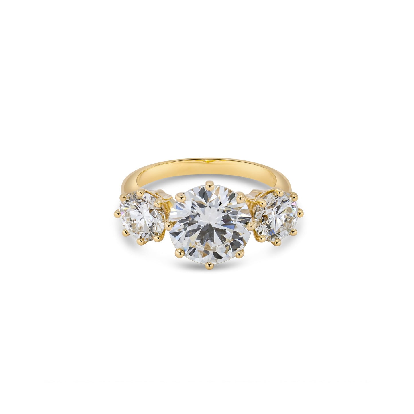 4.60cttw Antique Style Round Trilogy Ring