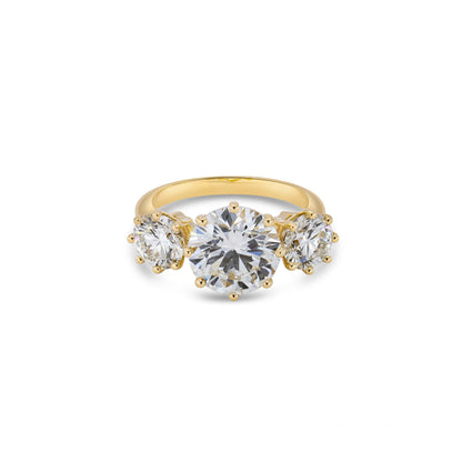 4.60cttw Antique Style Round Trilogy Ring