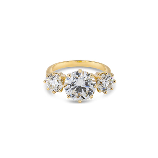 4.60cttw Antique Style Round Trilogy Ring