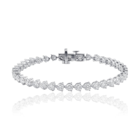 3-Prong Diamond Tennis Bracelet