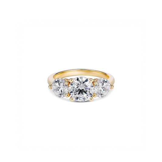 18ct Yellow Gold Round Trilogy Engagement Ring