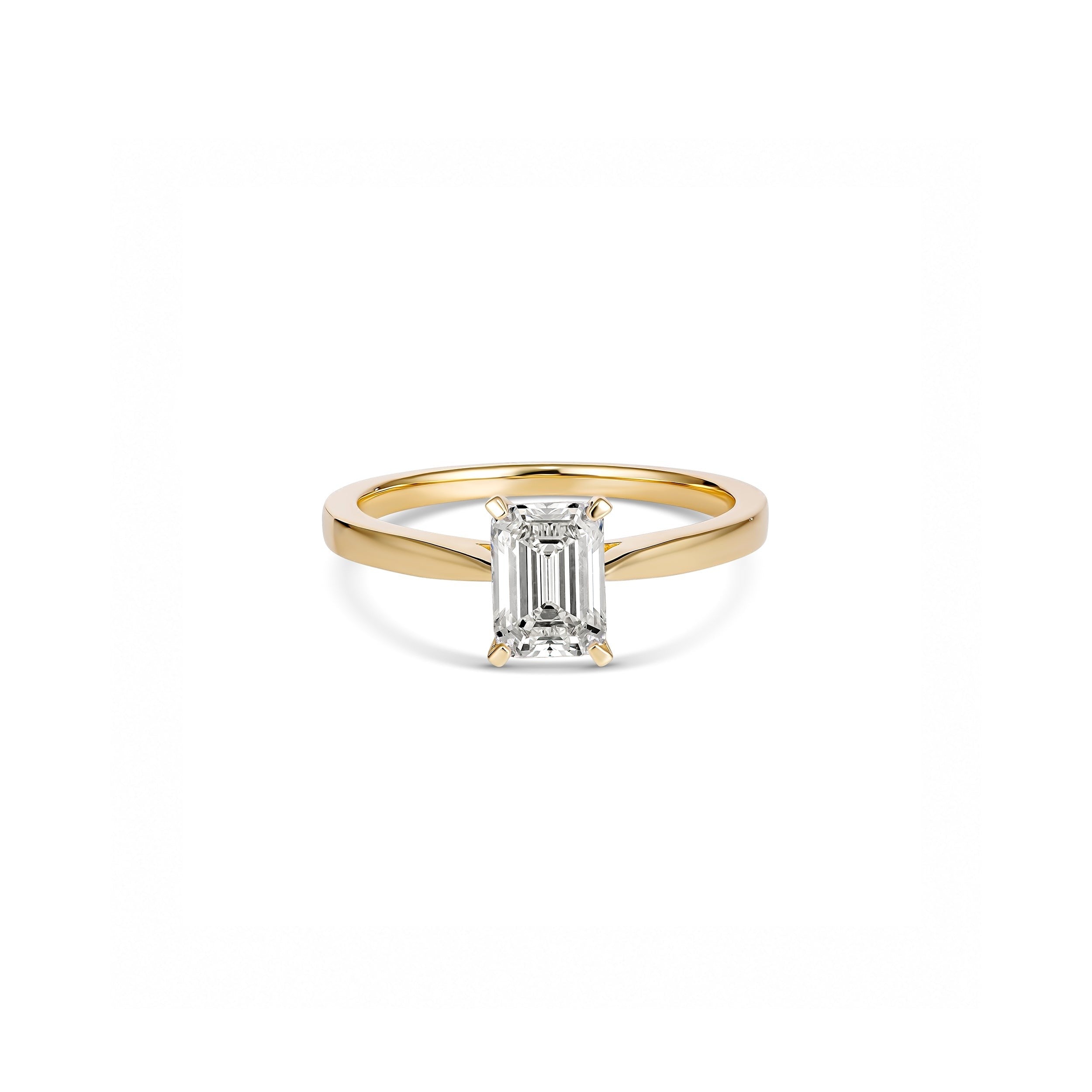 1.5ct Emerald Solitaire Engagement Ring