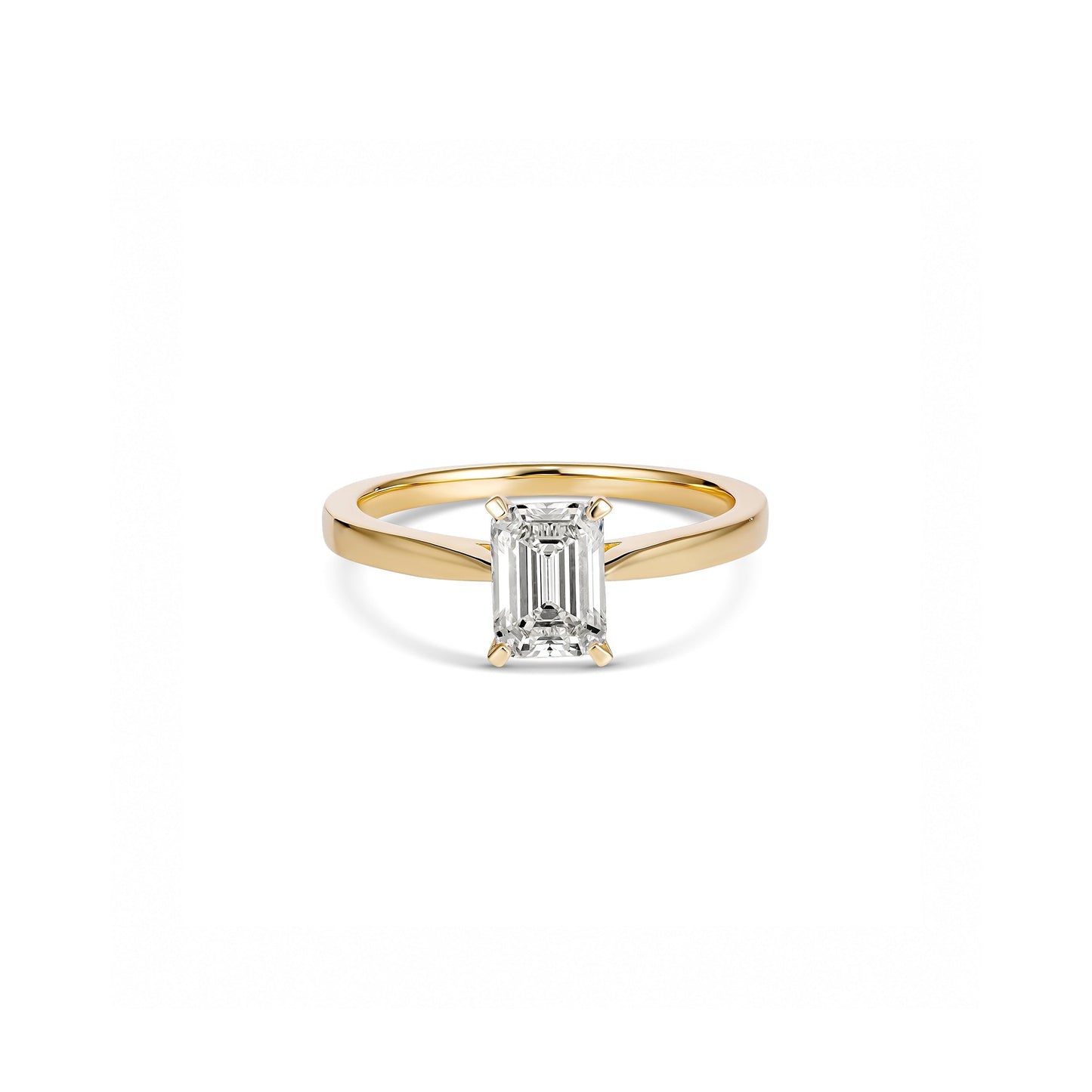 1.5ct Emerald Solitaire Engagement Ring