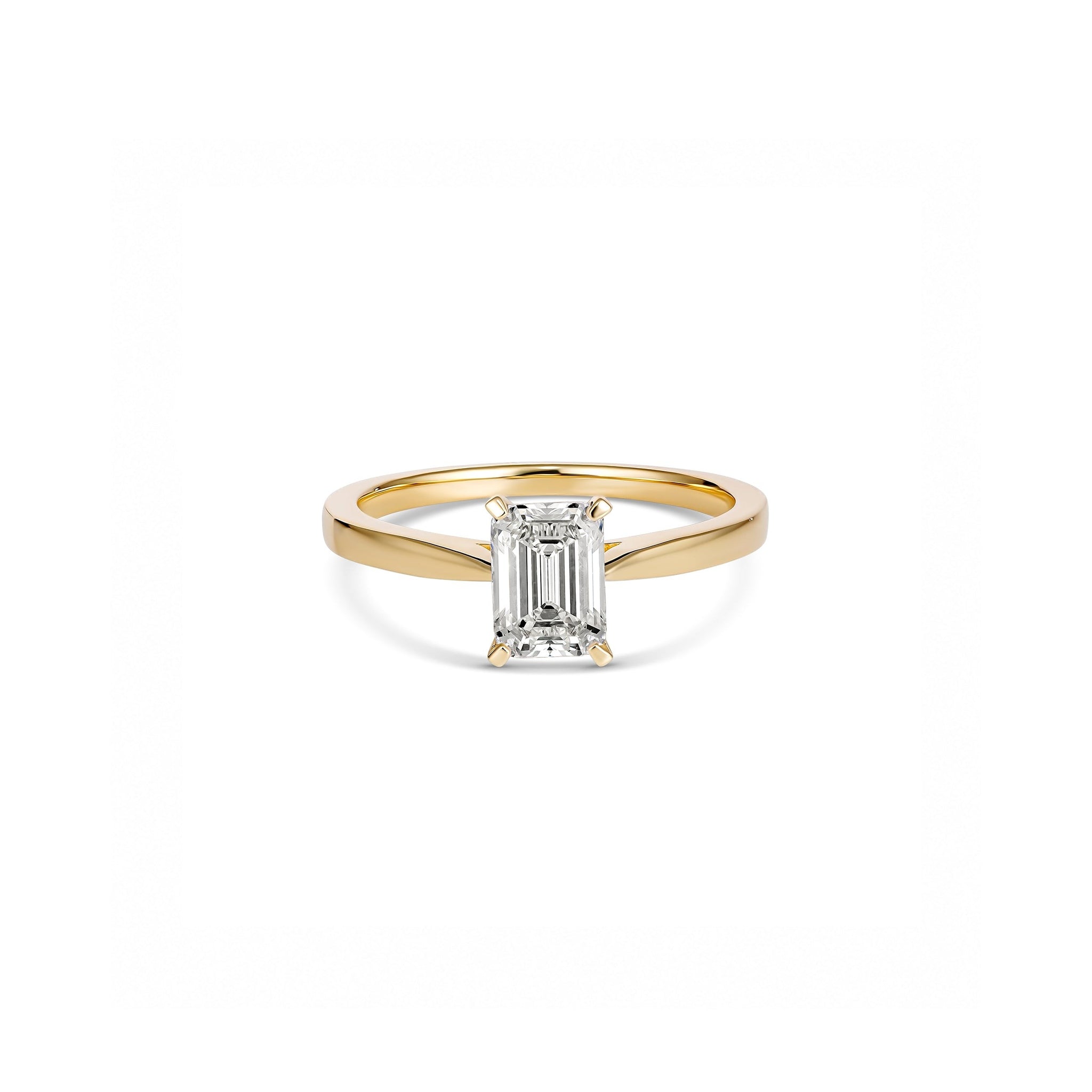 1.5ct Emerald Solitaire Engagement Ring