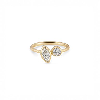 0.77cttw Marquise & Round Toi et Moi Ring