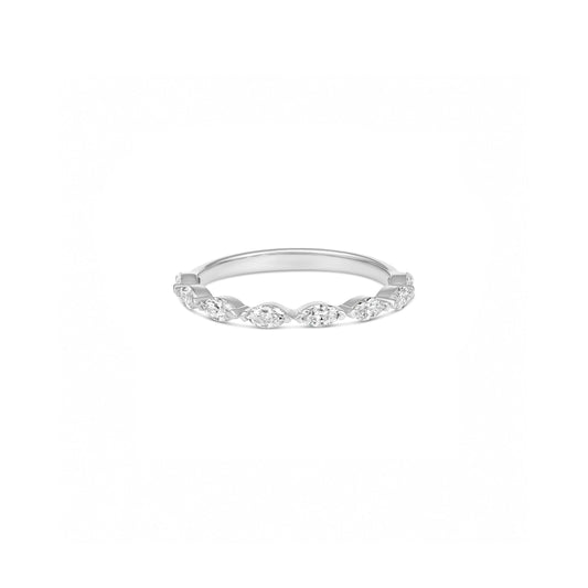 9ct White Gold East-West Marquise Diamond Ring