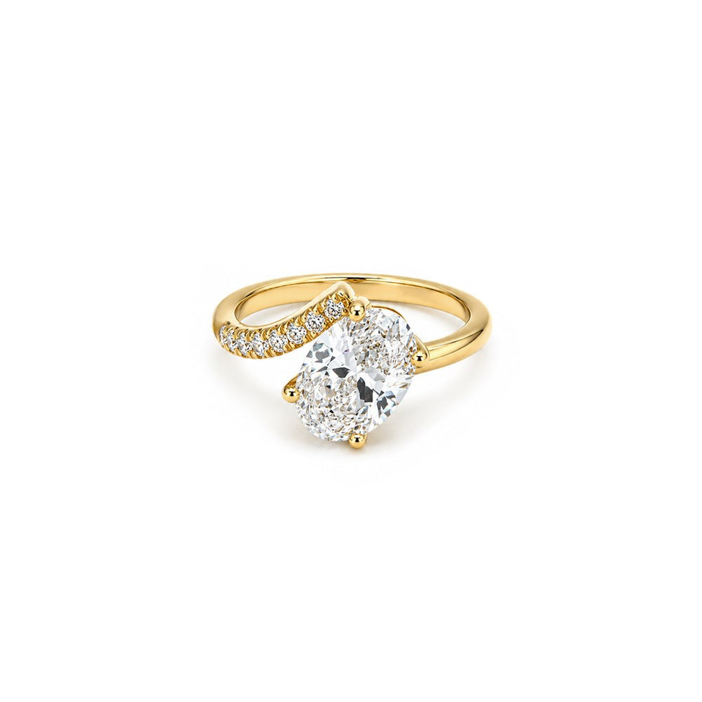 2.77ct Bespoke Half Swept Band Oval Solitaire