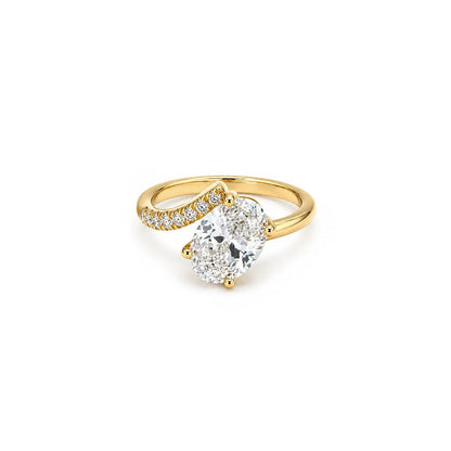2.77ct Bespoke Half Swept Band Oval Solitaire