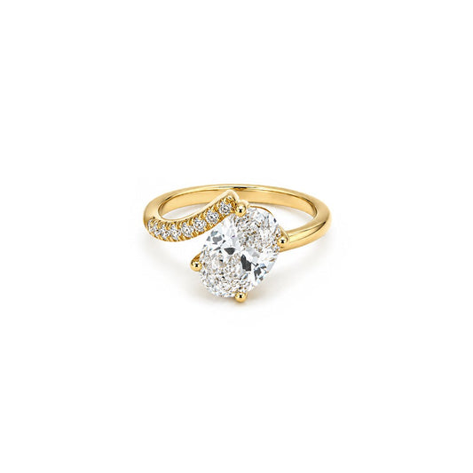 2.77ct Bespoke Half Swept Band Oval Solitaire