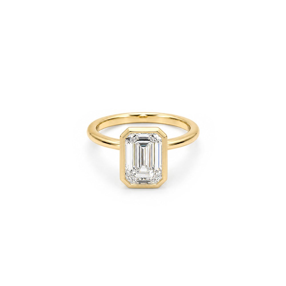 3ct Emerald Bezel Solitaire