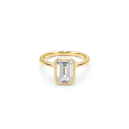 3ct Emerald Bezel Solitaire