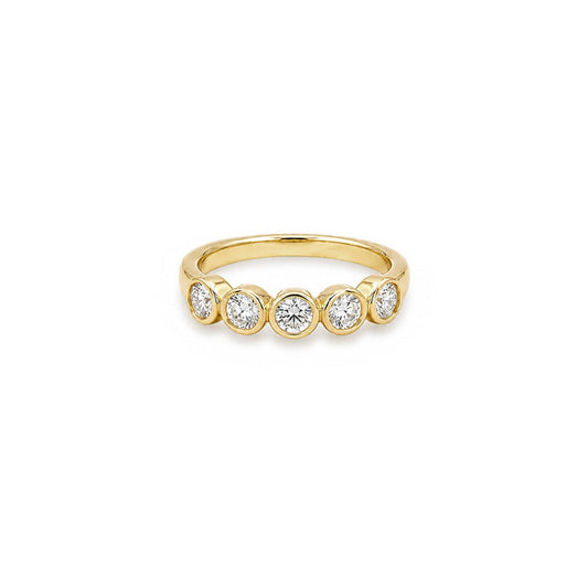 Round Bezel Set Diamond Wedding Band