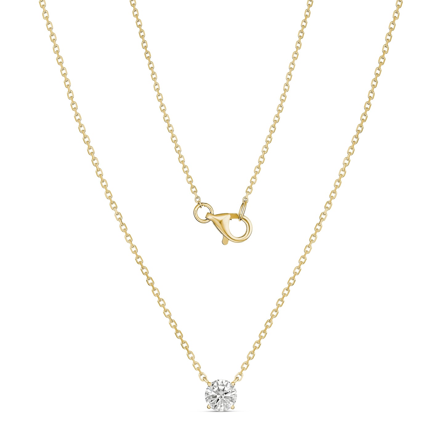 18ct Yellow Gold Claw Set Diamond Necklace