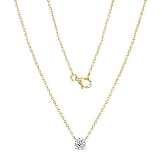 18ct Yellow Gold Claw Set Diamond Necklace