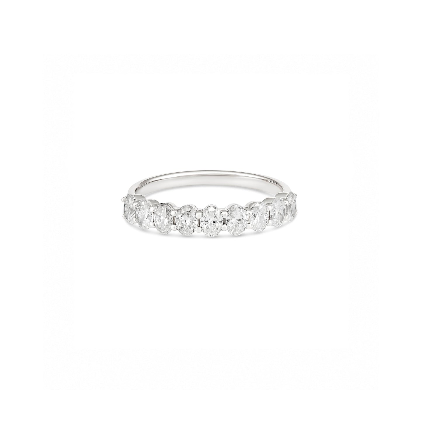 18ct White Gold Oval Diamond Eternity Ring