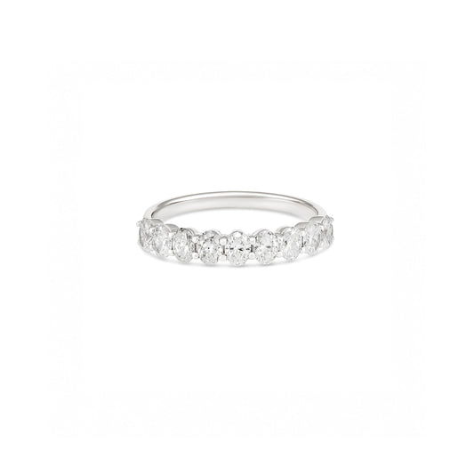 18ct White Gold Oval Diamond Eternity Ring