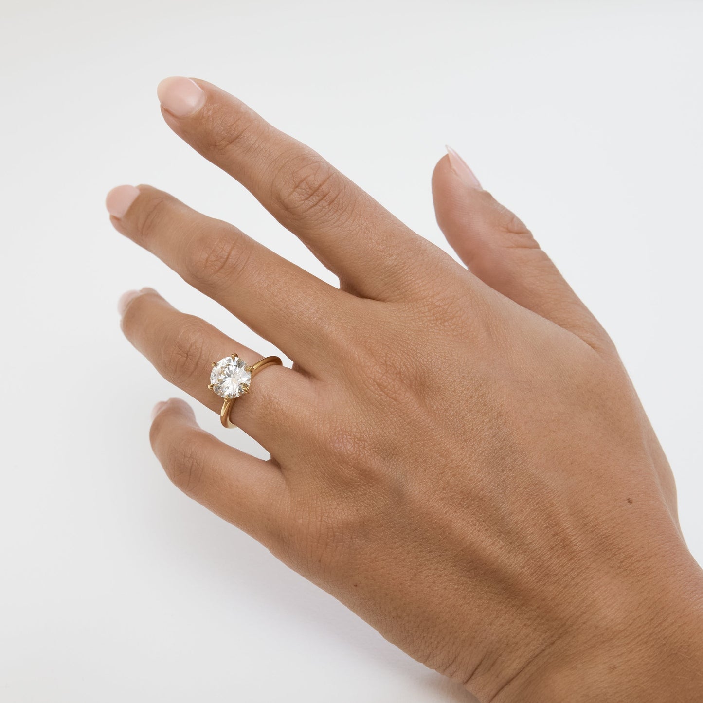 3ct Round Six Claw Solitaire Engagement Ring with Knife Edge Band