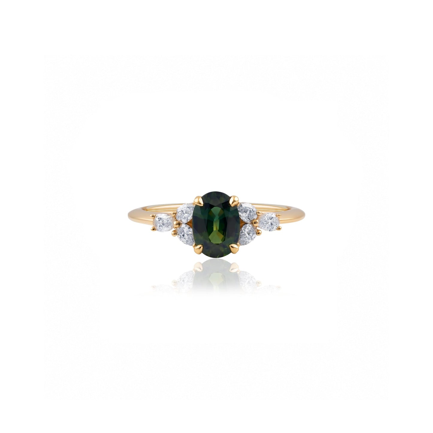 0.95ct Australian Green Sapphire Engagement Ring