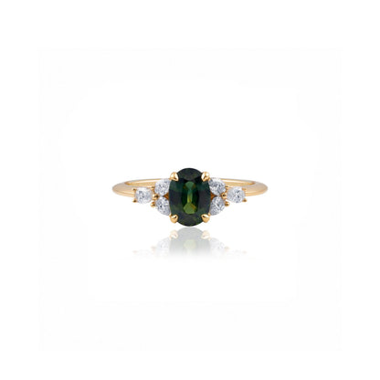 0.95ct Australian Green Sapphire Engagement Ring