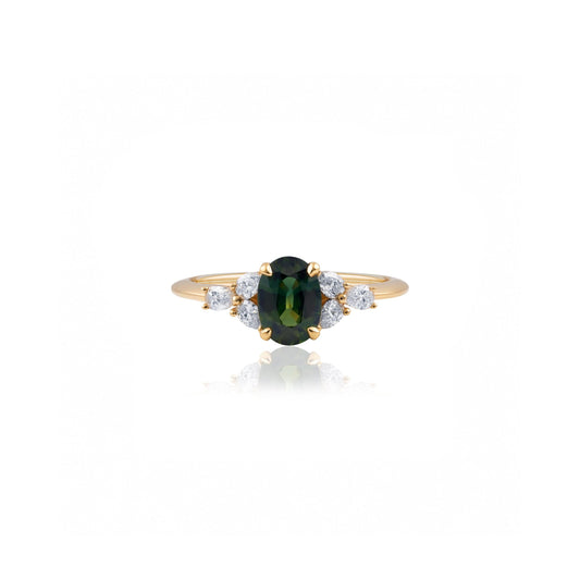 0.95ct Australian Green Sapphire Engagement Ring