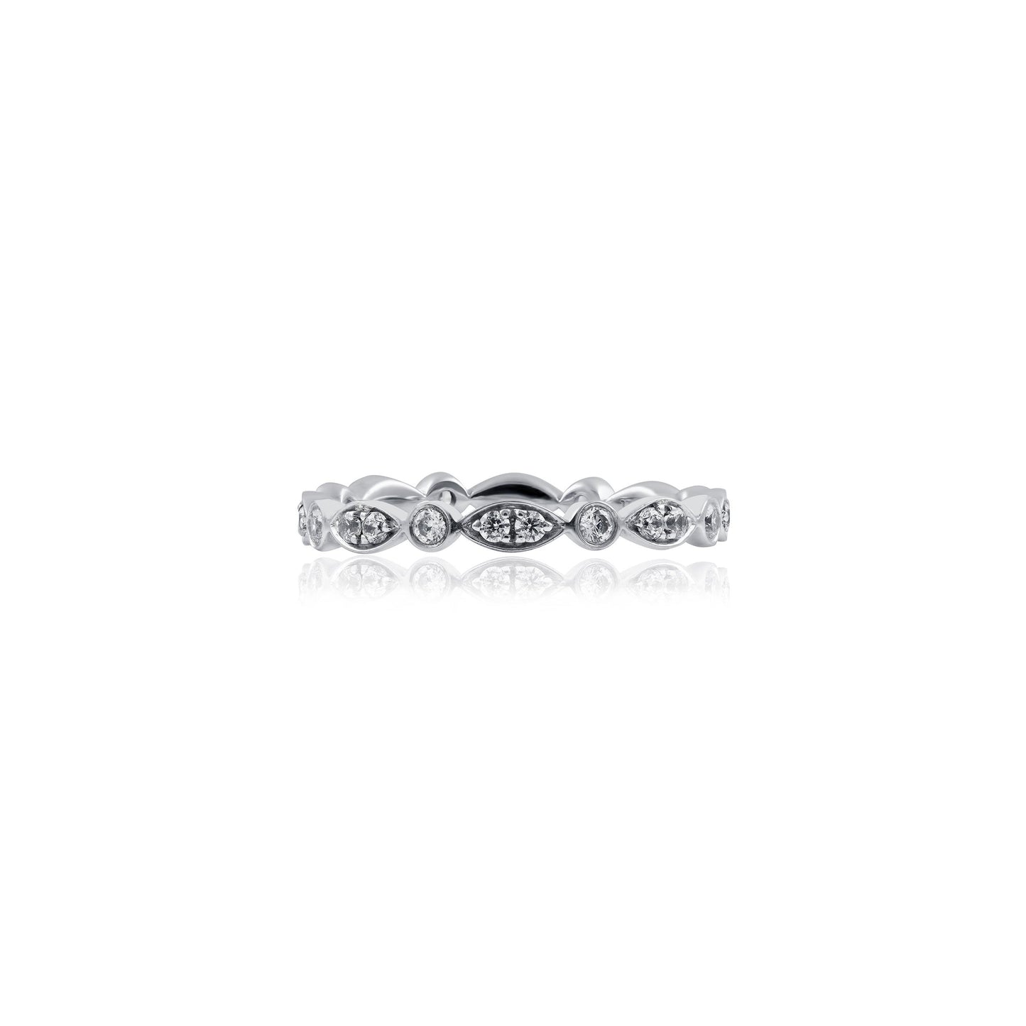 White Gold Art Deco Diamond Wedding Band