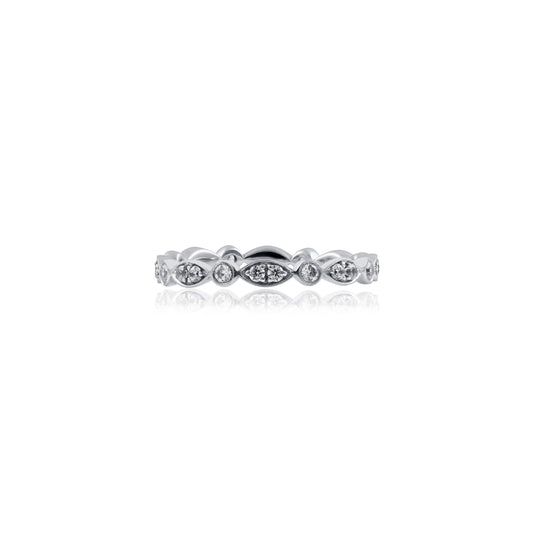 White Gold Art Deco Diamond Wedding Band