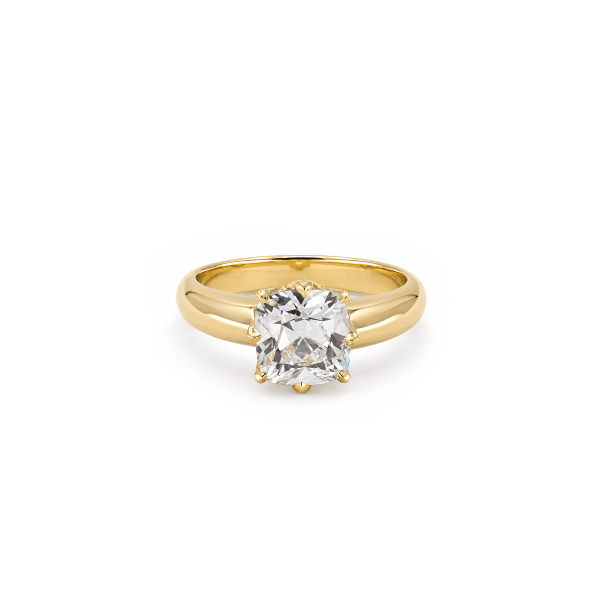 2ct Square Euro Cut Cushion Engagement Ring