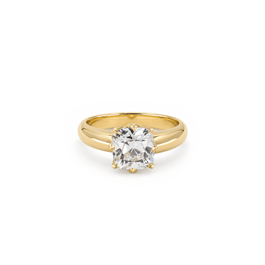 2ct Square Euro Cut Cushion Engagement Ring