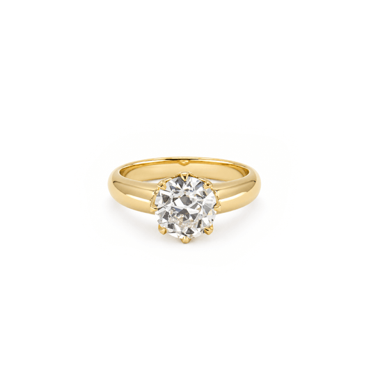 2ct Euro Cut Round Diamond Engagement Ring