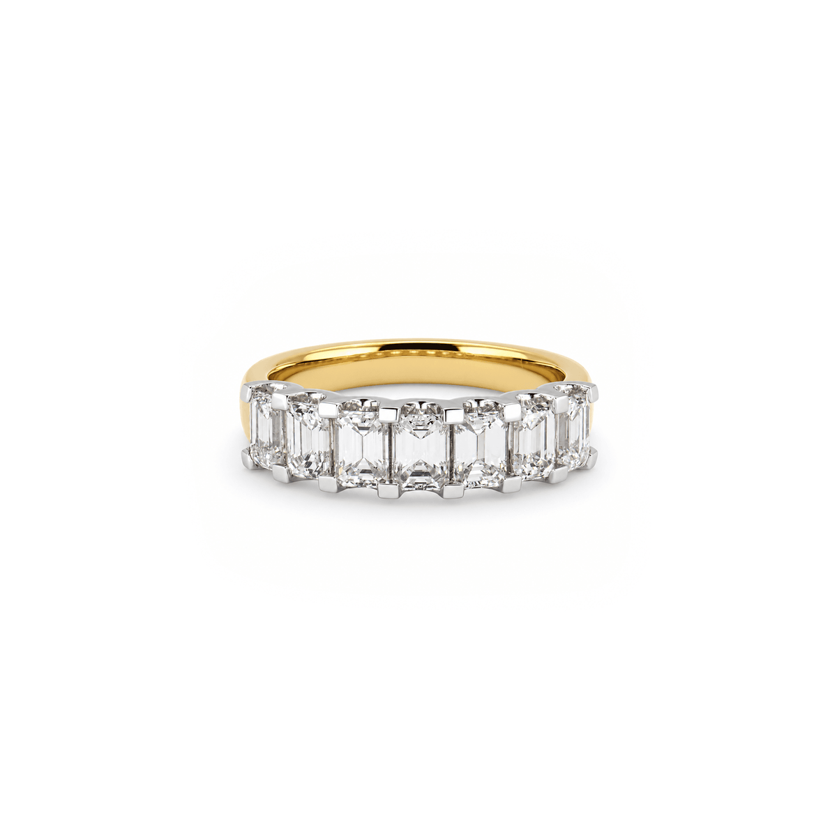 2.17cttw Seven-Stone Emerald Cut Diamond Statement Ring