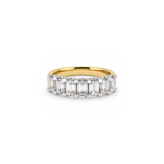 2.17cttw Seven-Stone Emerald Cut Diamond Statement Ring