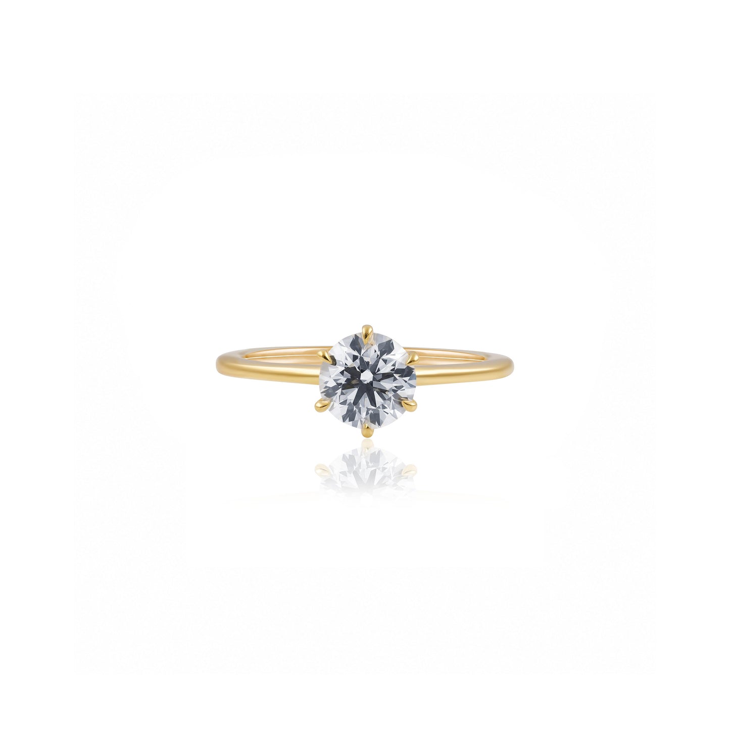 2ct Round Solitaire Engagement Ring in 18ct Yellow Gold